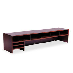 Safco Low-Profile Desktop Organizer, 10 Sections, 57 1/2 x 12 x 12, Mahogany SAF3671MH