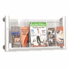 Safco Luxe Magazine Rack, 3 Compartments, 31-3/4w x 5d x 15-1/4h, Silver/Clear SAF4133SL