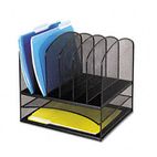 Safco Mesh Desk Organizer, Eight Sections, Steel, 13 1/2 x 11 3/8 x 13, Black SAF3255BL