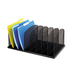 Safco Mesh Desk Organizer, Eight Sections, Steel, 19 3/8 x 11 3/8 x 8, Black SAF3253BL