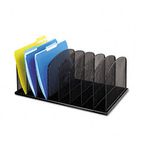 Safco Mesh Desk Organizer, Eight Sections, Steel, 19 3/8 x 11 3/8 x 8, Black SAF3253BL