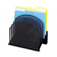Safco Mesh Desk Organizer, Five-Tiered Sections, Steel, 11 1/4 x 7 1/8 x 11 5/8, Black SAF3257BL
