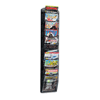 Safco Mesh Literature Rack, 10 Compartments, 10-1/4w x 3-1/2d x 50-3/4h, Black SAF5579BL