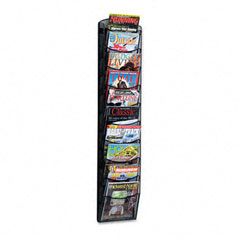 Safco Mesh Literature Rack, 10 Compartments, 10-1/4w x 3-1/2d x 50-3/4h, Black SAF5579BL