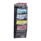 Safco Mesh Literature Rack, 5 Compartments, 10-1/4w x 3-1/2d x 28-1/3h, Black SAF5578BL