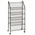 Safco Mobile Literature Rack, 32-1/2w x 15-1/4d x 63-1/2, Charcoal SAF4129CH