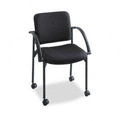 Safco Moto Stacking Chairs, Black Fabric Upholstery, 2/Carton SAF4184BL
