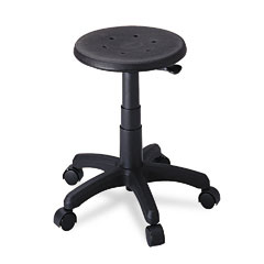 Safco Office Stool with Casters, Seat: 14in dia. x 16-21, Black SAF5100
