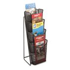 Safco Onyx Mesh Counter Display, 4 Compartments, 5-1/4w x 7d x 16-1/2h, Black SAF5641BL