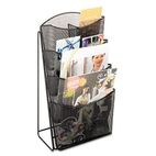 Safco Onyx Mesh Counter Displaym 4 Compartments, 9-3/4w x 6-1/2d x 18h, Black SAF5640BL