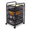 Safco Onyx Mesh Mobile File w/Four Supply Drawers, 15-3/4w x 17d x 27h, Black SAF5214BL