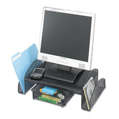Safco Onyx Mesh Steel Monitor Stand, 19 1/2 x 11 x 6 1/4, Black SAF2159BL
