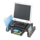 Safco Onyx Mesh Steel Monitor Stand, 19 1/2 x 11 x 6 1/4, Black SAF2159BL
