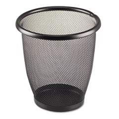 Safco Onyx Round Mesh Wastebasket, Steel Mesh, 3 qt, Black SAF9716BL