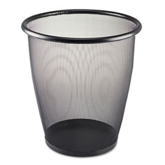 Safco Onyx Round Mesh Wastebasket, Steel Mesh, 5 gal, Black SAF9717BL