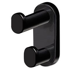 Safco Plastic Coat Hook, 2 Hook, 1 3/4 x 3 3/4 x 4, Black SAF4223BL