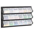 Safco Polypropylene Panel Storage w/18 Bins, 34 x 51/4 x 20 1/2, Black SAF6112BL