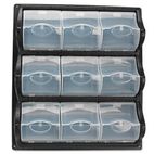 Safco Polypropylene Panel Storage w/9 Bins, 18 3/8 x 5 1/4 x 20 1/2, Black SAF6110BL