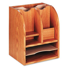 Safco Radius Front Corner Organizer, Eight Sections, 13 1/4 x 11 x 16 1/2, Oak SAF9425MO