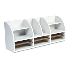 Safco Radius Front Desktop Organizer, 12 Sections, 38 1/2 x 9 5/8 x 15 1/4, Gray SAF9411GR