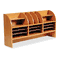 Safco Radius Front Organizer, 16 Sections, 47 1/2 x 9 5/8 x 23 3/4, Medium Oak SAF9415MO