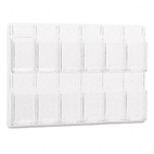 Safco Reveal Clear Literature Displays, 12 Compartments, 30 w x 2d x 20-1/2h, Clear SAF5604CL