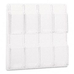 Safco Reveal Clear Literature Displays, 8 Compartments, 20-5/8w x 2d x 20-1/2h, Clear SAF5608CL
