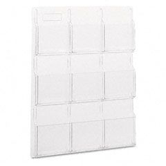 Safco Reveal Clear Literature Displays, 9 Compartments, 30w x 2d x 36-3/4h, Clear SAF5603CL