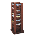 Safco Rotary Display, 48 Compartments, 17-3/4w x 17-3/4d x 49-1/2h, Mahogany SAF4335MH