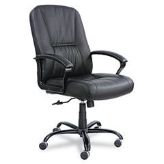 Safco Serenity Big & Tall High-Back Chair, Black Leather SAF3500BL