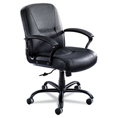 Safco Serenity Big & Tall Mid-Back Chair, Black Leather SAF3501BL