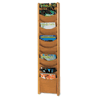 Safco Solid Wood Wall-Mount Literature Display Rack, 11-1/4 x 3-3/4 x 48, Medium Oak SAF4331MO