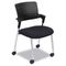 Safco Spry Series Guest Chair w/Casters, Plastic Back/Fabric Seat, Black/Chrome SAF4013BL