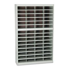 Safco Steel/Fiberboard E-Z Stor Sorter, 60 Sections, 37 1/2 x 12 3/4 x 60, Gray SAF9231GRR