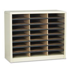 Safco Steel/Fiberboard Literature Sorter, 24 Sections, 32 1/4 x 13 1/2 x 25 3/4, Sand SAF7111SA