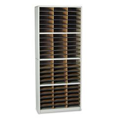Safco Steel/Fiberboard Literature Sorter, 72 Sections, 32 1/4 x 13 1/2 x 75, Gray SAF7131GR
