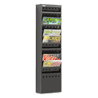Safco Steel Magazine Rack, 11 Compartments, 10w x 4d x 36-1/4h, Black SAF4321BL