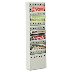 Safco Steel Magazine Rack, 11 Compartments, 10w x 4d x 36-1/4h, Gray SAF4321GR