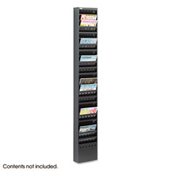 Safco Steel Magazine Rack, 23 Compartments, 10w x 4d x 65-1/2h, Black SAF4322BL