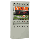 Safco Steel Magazine Rack, 5 Compartments, 10w x 4d x 20-1/2h, Gray SAF4310GR