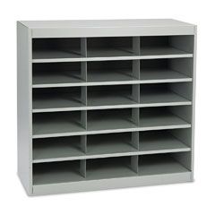 Safco Steel Project Center Organizer, 18 Pockets, 37 1/2 x 15 3/4 x 36 1/2 SAF9264GR