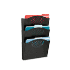 Safco Steel Wall Pockets, Letter, Three Pocket, Black SAF3172BL