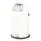 Safco Step-On Dome Receptacle, Round, Steel, 12 gal, White/Chrome SAF9721WH