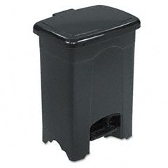 Safco Step-On Receptacle, Rectangular, Plastic, 4 gal, Black SAF9710BL