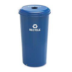 Safco Tall Recycling Receptacle for Cans, Round, Steel, 20 gal, Recycling Blue SAF9632BU