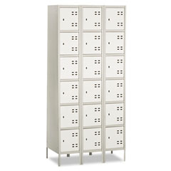 Safco Three-Column Box Locker, 36w x 18d x 78h, Two-Tone Gray SAF5527GR