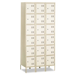 Safco Three-Column Box Locker, 36w x 18d x 78h, Two-Tone Tan SAF5527TN
