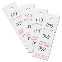 Safco Three-Part Coat Room Checks, Paper, 1 1/2 x 5, White, 500/Box SAF4249NC