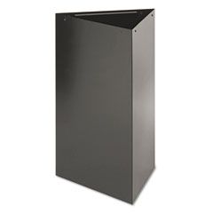 Safco Trifecta Receptacle 30 Inch High Base, Triangular, 17 gal, Black SAF9551BL