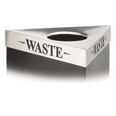 Safco Trifecta Waste Receptacle Lid, Laser Cut "WASTE" Inscription, Stainless Steel SAF9560WA